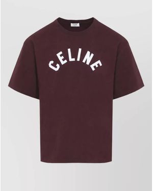Celine Striped Cotton Relaxed-Fit Short-Sleeve T-Shirt - Purple
