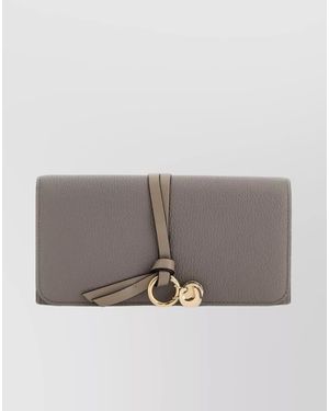 Chloé Alphabet Wallet With Decorative Ring Detail - Grey