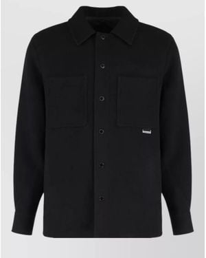 Canada Goose Collared Jacket Long Sleeves Chest Pockets - Black