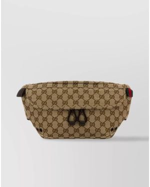 Gucci Gg Fabric Belt Bag With Monogram Pattern - Natural