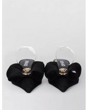 Versace Satin Slingback Sandals - Black