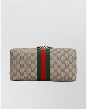 Gucci Logo-Print Toiletry Bag - Gray