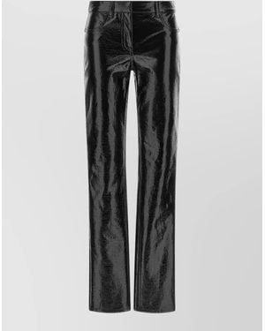 Courreges Vinyl Straight-Leg Trousers - Black