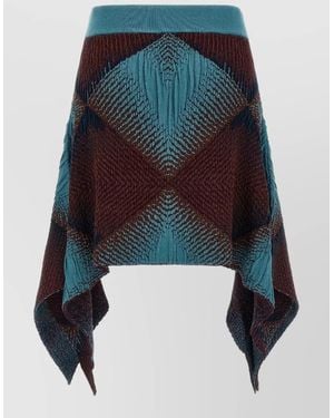Kiko Kostadinov Jacquard Knit Asymmetric Skirt - Blue