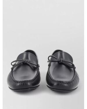 BOSS Loafers Round Toe Bow Detail Rubber Sole - Grey