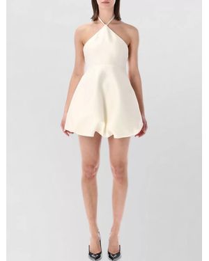 Balenciaga Silk Halterneck Mini Dress - Natural