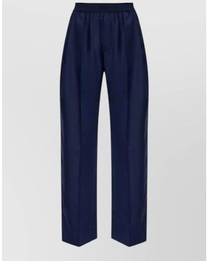 KENZO Wool Straight Leg Suit Trousers - Blue