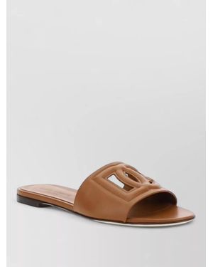 Dolce & Gabbana Leather Flat Sandals - Brown