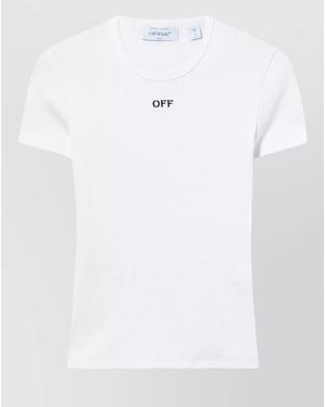 Off-White c/o Virgil Abloh Ribbed Cotton T-Shirt - White