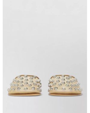 Alexander Wang Rhodes Flat Studded Slide Sandal - Natural