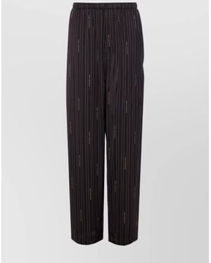 Balenciaga Striped Pinstripe Pajama Pants With Side Pockets - Brown