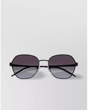 Emporio Armani Metal Geometric-Frame Sunglasses - Metallic