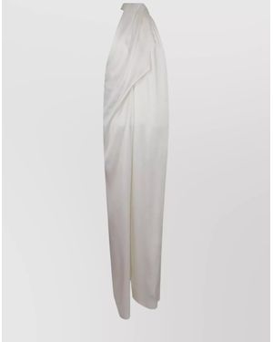 Stella McCartney Halterneck Satin Jumpsuit Crossover Panel - White