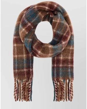 Drole de Monsieur Checked Alpaca-Blend Scarf - Multicolour