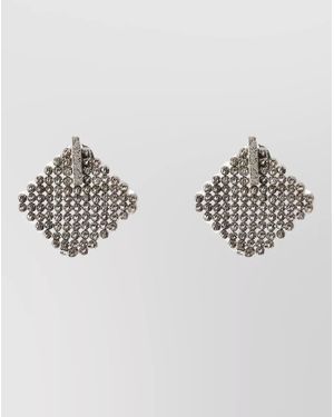 Brunello Cucinelli Monili Stud Earrings Textured Beaded Design - Metallic