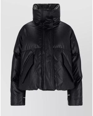 MM6 by Maison Margiela Eco Leather Puffer Jacket - Black