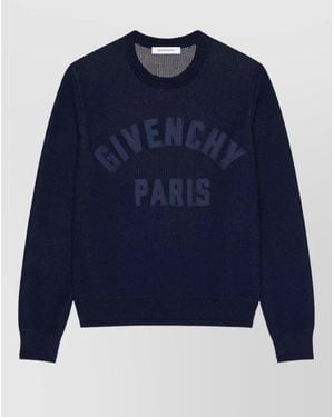 Givenchy Cotton Logo-Embroidered Crew-Neck Jumper - Blue