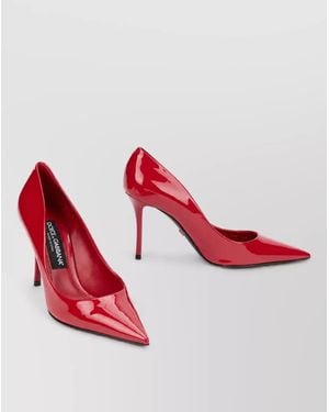 Dolce & Gabbana Patent Leather Pointed-Toe High-Heel Court Shoes - Red