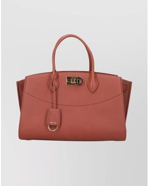Ferragamo Structured Shoulder Bag Detachable Strap