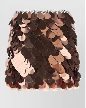 Rabanne Sequin Mini Skirt - Brown