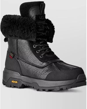 UGG Leather Lace-Up Boots - Black
