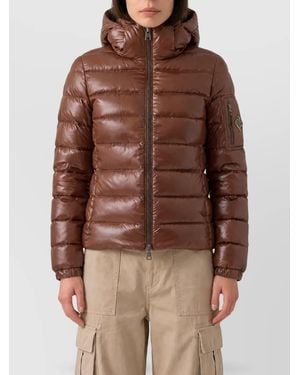 Herno Down Hooded Short Puffer Jacket - Brown