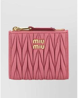 Miu Miu Quilted Leather Wallet Hardware - Red