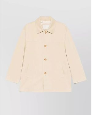 DUNST Vegan Leather Jacket Collared Front Pockets - Natural