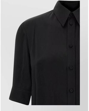 Jil Sander Short Sleeve Long Shirt Collared Neck - Black