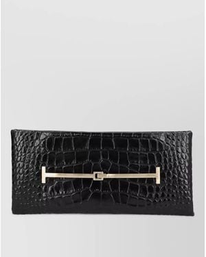 Tom Ford Na Leather Clutch Bag - Black