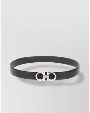Ferragamo Leather Reversible Belt - Metallic