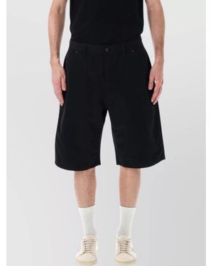 Saint Laurent Denim Bermuda Shorts With Pockets And Loops - Black