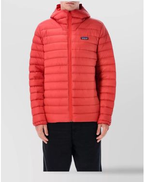Patagonia Down Hooded Puffer Jacket - Red