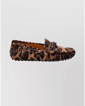 Tod's Leopard-Print Calf Hair Loafers - Brown