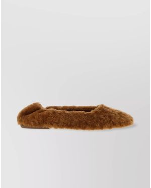 Dries Van Noten Fur Ballerina Shoes - Brown