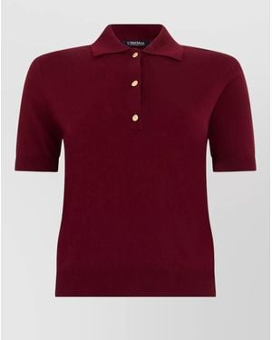 Max Mara Cotton Silk Polo Shirt Knitwear - Red