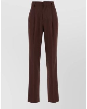 ARMARIUM Celia Wool Tailored Pant Belt Loops - Brown