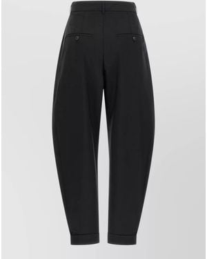 Rohe Wool Mohair High-Rise Pleated Balloon-Leg Tailored Trousers - Black