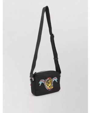KENZO Shoulder Bag Embroidered Design Adjustable Strap - White