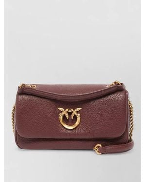 Pinko Soft Shoulder Bag Chain Strap Leather - Purple