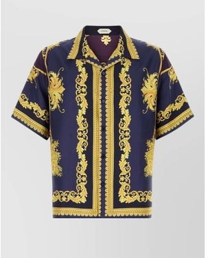 Versace Silk Printed Shirt - Blue