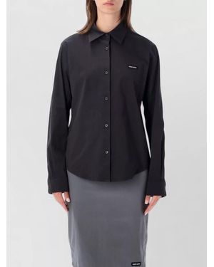 Miu Miu Stretch Cotton Long-Sleeve Shirt - Blue