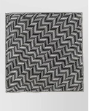 Brunello Cucinelli Chevron Silk Pocket Square Herringbone - Grey