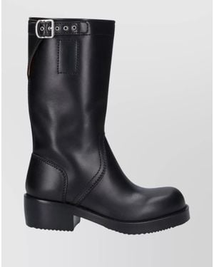 Dries Van Noten Leather Ankle Boots - Black