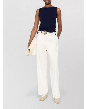 DUNST Sleeveless Top Lightweight Fabric Round Hem - Blue