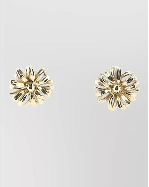 Dries Van Noten Floral Stud Earrings - Metallic