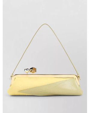 Jacquemus Salon Mais Leather Clutch Corn Silhouette - Metallic