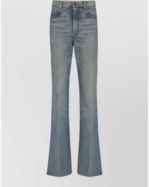 Balmain Flared Denim Trousers Straight Fit Vintage Wash - Blue