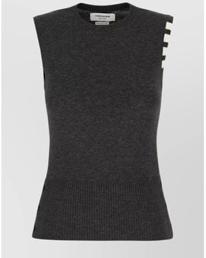 Thom Browne Cashmere Sleeveless Knitted Top - Black