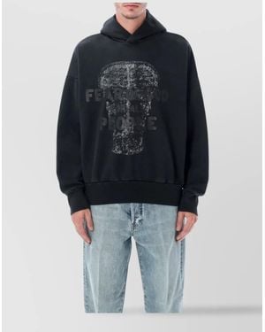 Fear Of God Cotton Printed Hoodie - Blue